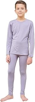 HEROBIKERThermal Underwear Boys Ultra Soft Fleece Lined Kids Thermals Long Johns Top Bottom Warm Set for Winter Skiing