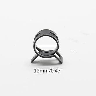 Kyuionty 50Pcs Spring Band Clips 1/2" 12mm Air Hose Tube Water Pipe Fuel Hose Line Silicone Vacuum Hose Clamp (Black)