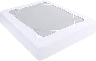 Box Spring Cover Twin Size, Elastic Fabric Wrap Around 4 Sides Bed Skirt, Sleek Alternative for Bed Skirts for Hotel/Home, Fits Box Springs up to 13”, White