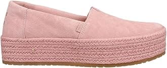 Womens Suede Valencia Slip On Platform Espadrille Flats Casual - Pink