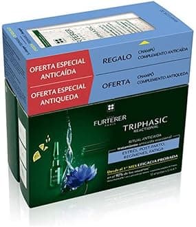 René Furterer Triphasic Reactional Ritual Anti-Hair Loss Reactional Treatment 12 Phials + Stimulating Shampoo 100ml Free