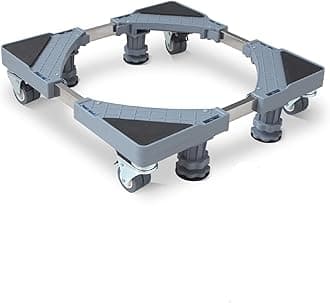 MaxWorks Adjustable Furniture Dolly with 4 Dual-Locking Wheels, Universal Washing Machine Base Stand, Appliance Mover for Refrigerator, Mini-Fridge, Washer & Dryer, Moving Cart - 400 lbs Capacity