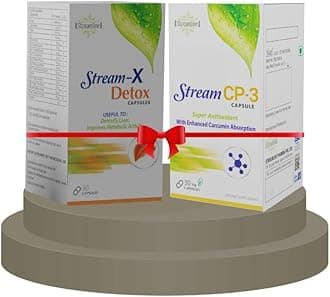 Streamline Stream‑X Detox® + Stream CP‑3® Capsules – Ayurvedic Liver Detox & Body Cleanse with Curcumin 95% & Piperine | Helps Detoxify Liver, Improve Digestion, Boost Immunity & Reduce Inflammation