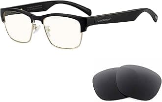 GenXenon Bluetooth Audio Smart Glasses, Blue Light Glasses for Women and Men, Open Ear Sound with Mic & Speakers, Blue Light Filter & Polarized Sunglasses Lenses, Voice Assistant(Gold)