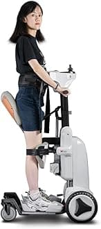 Smart Electric Mobility Scooter. High-tech Rehabilitation Standing Wheelchair Out/Indoor Wheelchair for Disabled. White