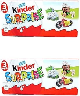 Surprise 3 Eggs and Toys Inside (Imported) Pack of 2, 60 gram Each, chocolate