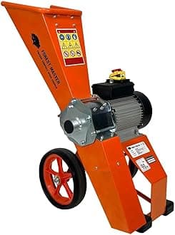 Forest Master FM4DDE-MUL Electric 4HP Garden Shredder with Spare Blades – Wood Chipper & Mulcher – Chips 50mm Branches – Patented Compact Design – UK Engineered