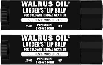 WALRUS OIL - Logger's Lip Balm, 2-Pack, Vegan, 100% Natural Ingredients - Peppermint & Clove Scent