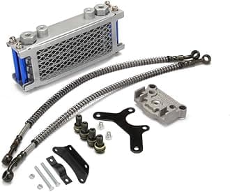 Motorcycle Oil Cooler Cooling Radiator Engine Kit Universal for CRF XR KLX 50 70 90 110 125 140cc SSR Taotao Coolster Kayo Apollo Dirt Pit Bike ATV Blue