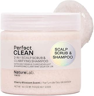 NatureLab.TOKYO Perfect Clean Scalp Scrub LIMITED EDITION Sakura Scent:2-in-1 Hair Treatment to Clarify and Remove Product Buildup for Immense Shine I Cherry Blossom Scent | 8.1 OZ