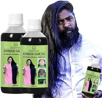 PRATHAM Aadivashi Hair Growth Oil Ayurvedic Herbal Kesh tel with Natural Rosemary essential & Biotin for Control Hairfall anti-dandruff Hair Oil Original (Pack of 2, 500 ml)