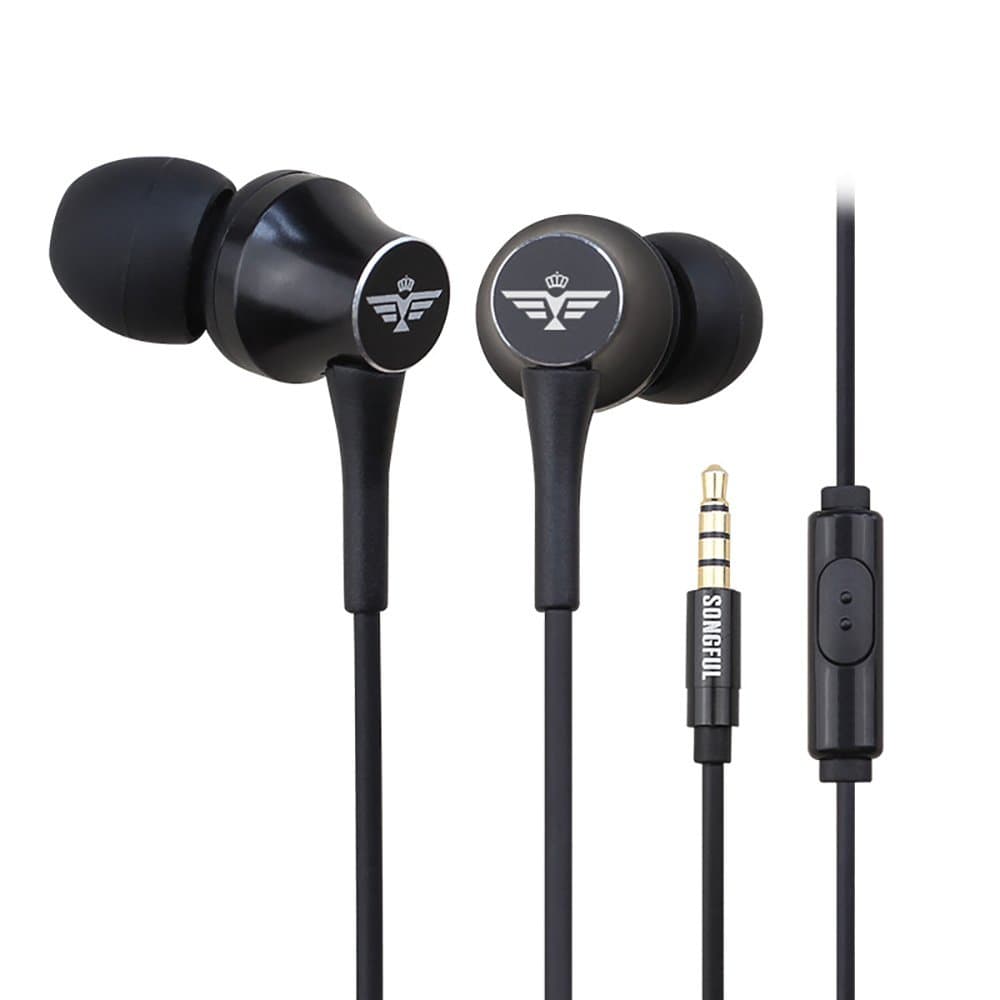 Earbuds in Ear Headphones - with Mic/Controller Compatible iPhone Samsung ipad iPod (Black)
