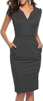 Women's Business Retro Cocktail Pencil Wear to Work Office Casual Dress