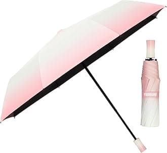 Yoobure Travel Umbrella, Windproof Compact Umbrellas for Rain, Colorful Sun UV Protection, Portable Small for Backpack, Folding UV Blocker for Walking, Lightweight, Strong