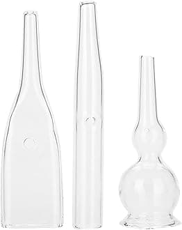 Vacuum Glass Tube, 3 Pcs Glass Pipes for Vacuum Face Cleanser Blackhead Removal Machine Accessories Deep Pore Cleaning Tools, Compatible with Most Suction Beauty Devices