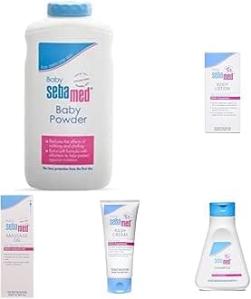 Sebamed Baby Kit, with Baby Powder 200 g, baby lotion 100 ml, baby shampoo 150 ml, baby rash cream 100 ml, baby massage oil 150 ml