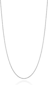 Miabella Solid 925 Sterling Silver Italian 1mm Box Chain Necklace for Women, Made in Italy