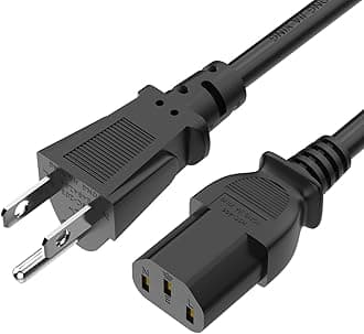 Monitor Power Cord Plug Compatible with DELL/HP/ION Block Rocker, 3 Prong AC Power Cord Replacement Viewsonic/LG/Samsung/BenQ/Sony/Asus Computer Power Cable, 10a 125V 5 FT