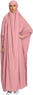 Women Muslim Dress Ramadan One Piece Prayer Garment Hijab Hooded Abaya Dubai Full Cover Islam Robe African Turkey Caftan A-Pink