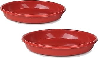 Plants Bottom Plate, Drip Tray for Plants, Gamla, Terracotta Color| (10-inch, Red) Set of 2