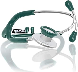 - EL-130 DECI-TONE Aluminium Head Acoustic Stethoscope For Doctors,Nurses & Medical Students|Dual Head Lightweight Chest Piece With U-Shaped Latex-Free PVC Tubing|Soft Sealing Ear Knobs (Green)