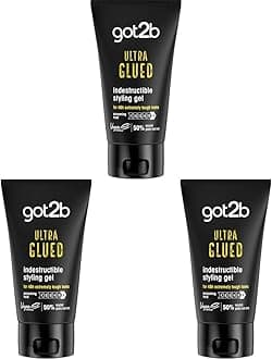 Schwarzkopf got2b Glued Ultra Styling Hair Gel, No White Residue, Edge Control, Vegan, Silicone Free, 150g (Pack of 3)