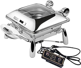 1A15700A Smart W Square Chafing Dish with Glass Lid, Base, Heater and Spoon Holder