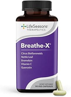 Breathe-X - Allergy & Sinus Relief Supplement - Supports Sinuses & Nasal Discomfort - Non-Drowsy & Fast-Acting - Quercetin, Bromelain, Citrus Bioflavonoids, Nettle Leaf & Vitamin C - 90 Capsules