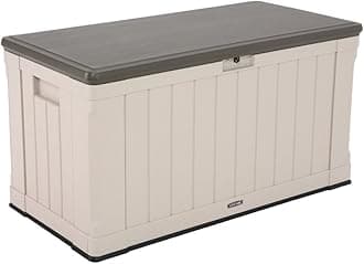 Lifetime Outdoor Storage Deck Box (127.9 x 64 x 67.2 cm, Desert Sand Wood Look)