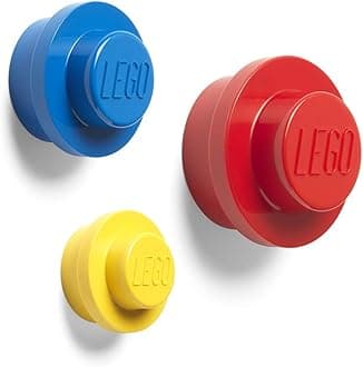 Room CopenhagenLego Wall Hanger Set, Bright, Yellow, Blue, Red, Small, Medium and Large