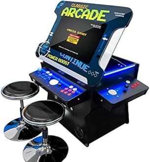 Creative Arcades Full Size Commercial Grade Cocktail Arcade Machine | 2 Player | 3500 Games | 26" LCD Lifting Screen | LED | 4 Sanwa Joysticks | Trackballs | 2 Stools | 3 Year Warranty