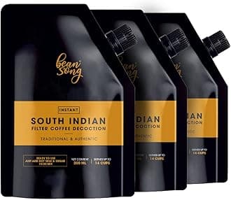 Bean Song Ready to Use South Indian Filter Coffee Decoction - 200ml (Pack of 3), 600ml | Instant Filter Coffee Decoction | Authentic 100% ‘A’ grade Arabica & Robusta Blend coffee