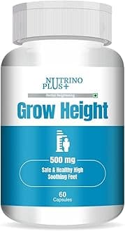 NutrinoPlus Grow Height, Body Growth Support 500mg Height Supplement Pack of 60 Capsule (grow taller)