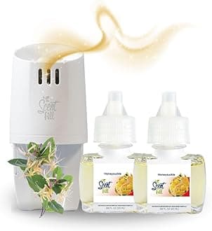 Scent Fill Honeysuckle Plug in Air Freshener, Scented Oil Refills, 2 Refills + Diffuser