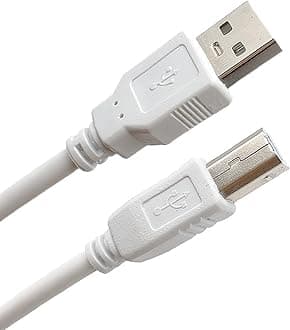 100FIT USB High Speed Printer cable Scanner Cable A Male to B Male Compatible for HP, Canon, Brother, Lexmark, Samsung, Epson, Dell, Xerox, Samsung and More Printers, White