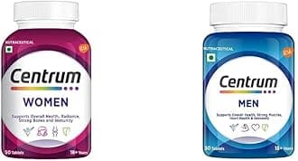 Women, Multivitamin With Biotin, Vitamin C & 21 Vital Nutrients (Veg) Pack Of 50 Tablets & Men, Multivitamin With Grape Seed Extract (Veg) 30S