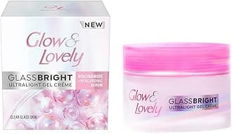Glow and Lovely GlassBright Ultralight Gel Creme with Niacinamide, Hyaluronic serum|95% Clearer Glass Skin|Reduces Dark spots & Pigmentation|2X Radiance| Inspired by Korean beauty science | 23g