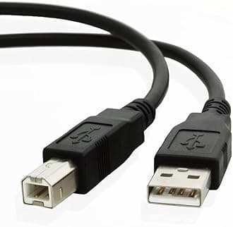 USB Cable for Printer, Scanner, External Desktop Hard Drives and Other PC / Mac Peripherals - Works with HP / Dell / Epson / Canon / Lexmark / Xerox / Samsung / Western Digital / Buffalo / Transcend / WD / Seagate / Clickfree / LaCie / Toshiba / Freecom / Iomega - USB A 2.0 Male to B Male Lead ( 1M / 3.3Ft )