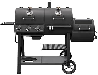 Canyon Combo Dual Fuel 3-Burner Propane Gas and Charcoal Smoker and Grill with 1031 sq. in. Cooking Area in Black - Grill Smoker Combo