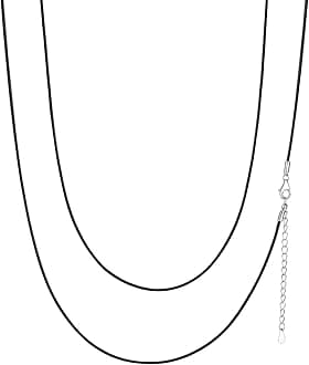 ChainsPro Men Waterproof Braided Leather Necklace Wax Rope Chain, Customize Available, 2/3mm Width, With Snap Clasp, 16”18" 20" 22" 24" 26" 28" 30"-Send Gift Box