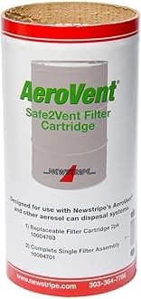AeroVent Safe2Vent Replacement Filter Cartridge (Part #10004702) | (Single Pack) | Carbon Filter for Aerosol Disposal Systems | Easy-to-Install Cartridge | Compliant in All 50 States | Made in USA