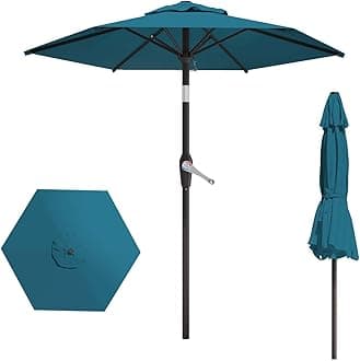 AreShark 7.5FT Patio Umbrella Table Market Umbrella w/Tilt and Crank Heavy-Duty Round Outdoor Umbrellas for Garden, Deck, Backyard, Pool and Beach
