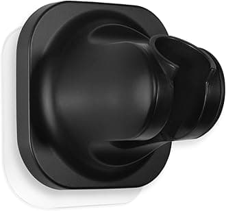 Handheld Shower Head Holder - 5 Positions Adjustable - Concealed Adhesive Mount with Screw Option- Bathroom Wall Mount Shower Hose Holder (Matte Black)