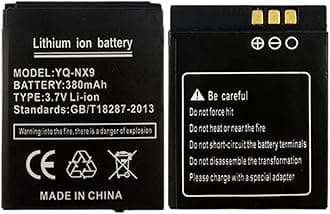 RYX NX9 Smart Watch Battery, 380mAh 3.7v Compatible for Smart Watch DZ09 W8 Q18(2PCS)