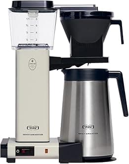 Moccamaster KBGT Coffee Maker with Thermal Carafe, Automatic Filter Coffee Machine, UK Plug, SCA Certified, Fast Brewing, Durable Metal Housing, Ideal for Home & Office - 1.25L, Cream