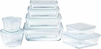 Pyrex Cook & Freeze - Set of 8 Boxes of Different Sizes and Shapes with Lid - Borosilicate glass - Ideal for freezing and Batchcooking - Made in France (8)