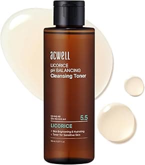 ACWELL Licorice pH 5.5 Balancing Korean Toner and Cleansing 5.07 fl.oz. - Alcohol-Free Hydrating Facial Astringent - Skin Clarifying & Hydration Boosting Toner