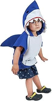 EraSpooky Shark Short Hoodie for Kids Boys Toddler Shark Costume Halloween Animal Outfit Short Sleeve