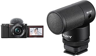 Sony Alpha ZV-E10 - APS-C Interchangeable Lens Mirrorless Vlog Camera Kit - Black Vlogger Shotgun Microphone ECM-G1