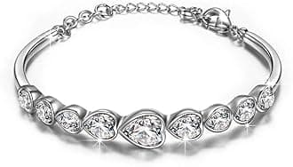 Shining Diva Fashion Platinum Plated Austrian Crystal Stylish Bracelet for Women and Girls